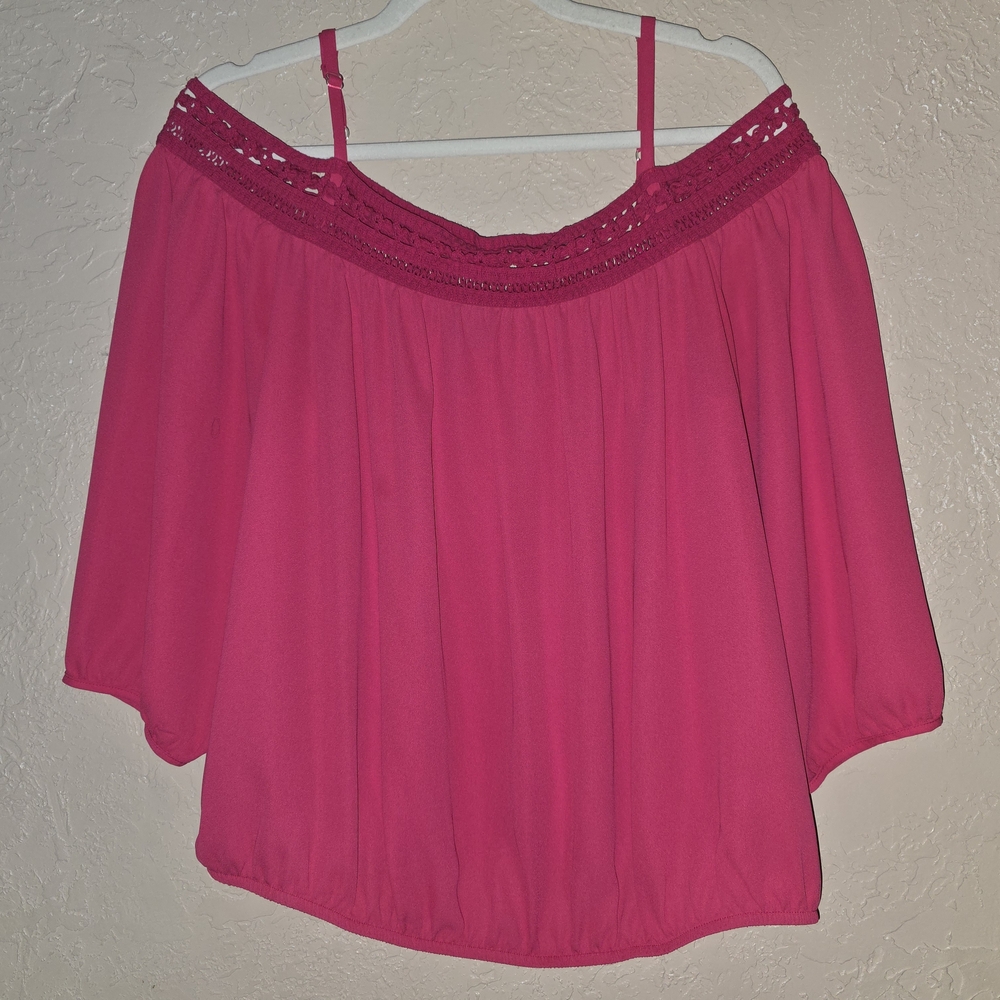 by & by Hot Pink Off-Shoulder Blouse